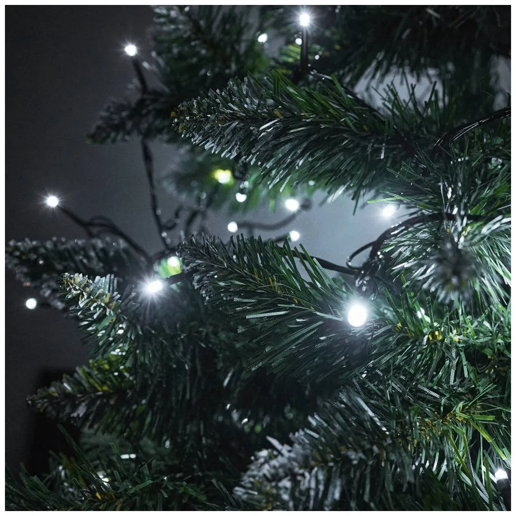 Lampki LED łańcuch świetlny świąteczne choinkowe 10m 100LED zimny biały 8 trybów świecenia - obrazek 3