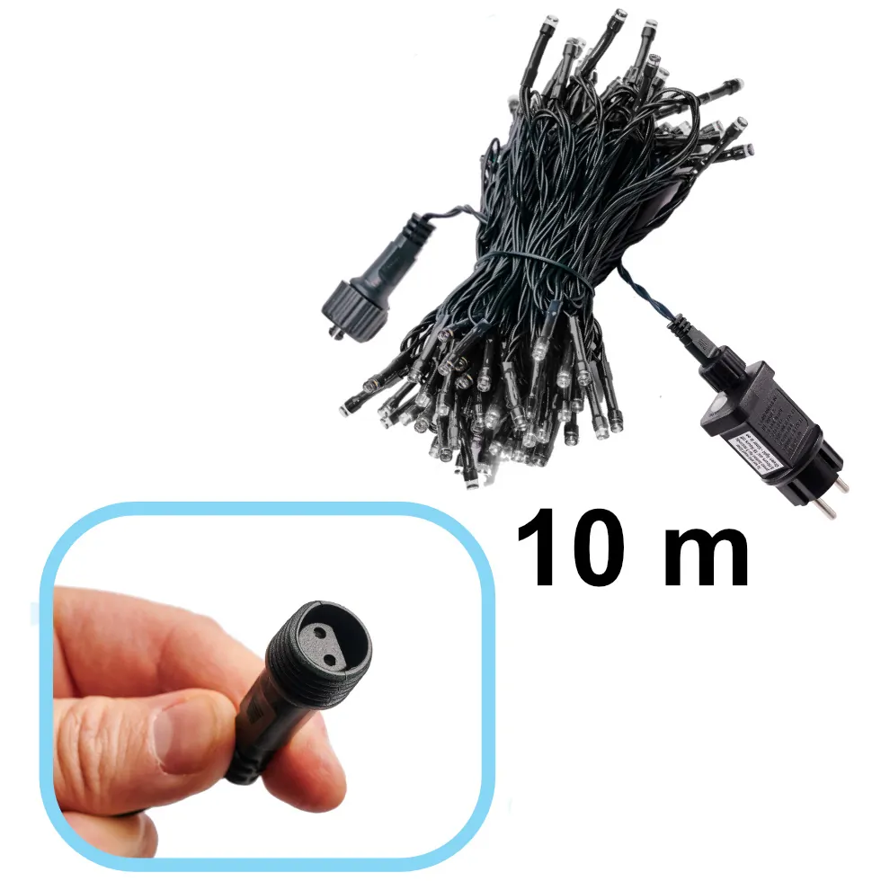 Lampki LED łańcuch świetlny świąteczne choinkowe 10m 100LED zimny biały 8 trybów świecenia - obrazek 5