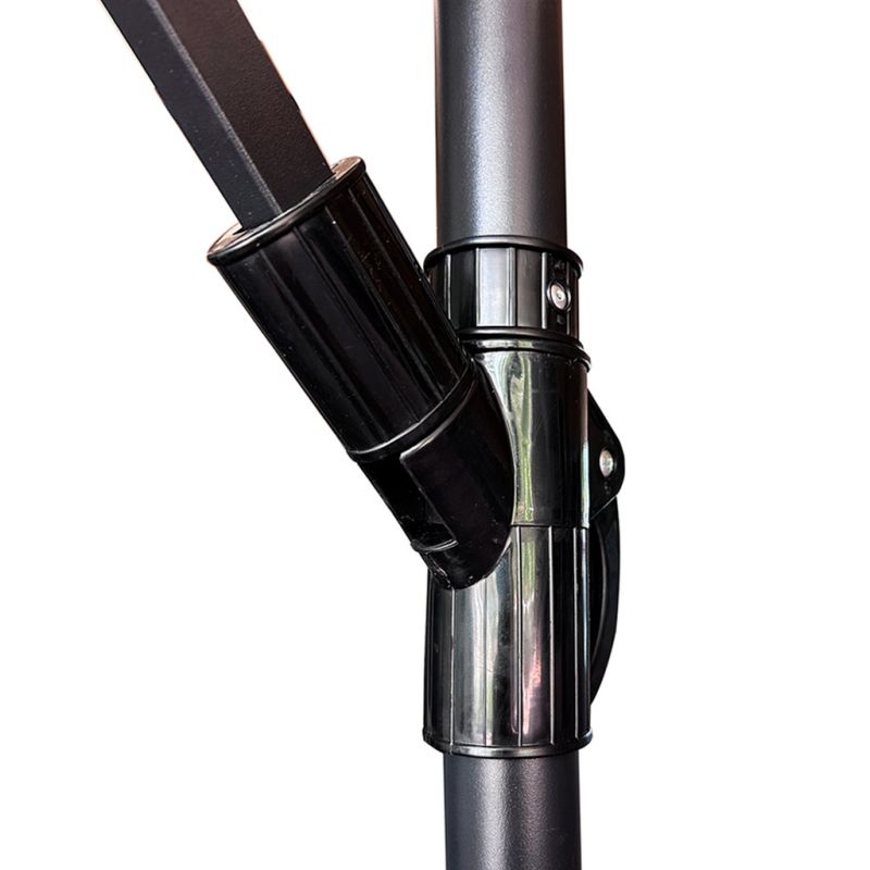 Parasol ogrodowy LUARO duży składany z wysięgnikiem 290cm czarny - obrazek 6