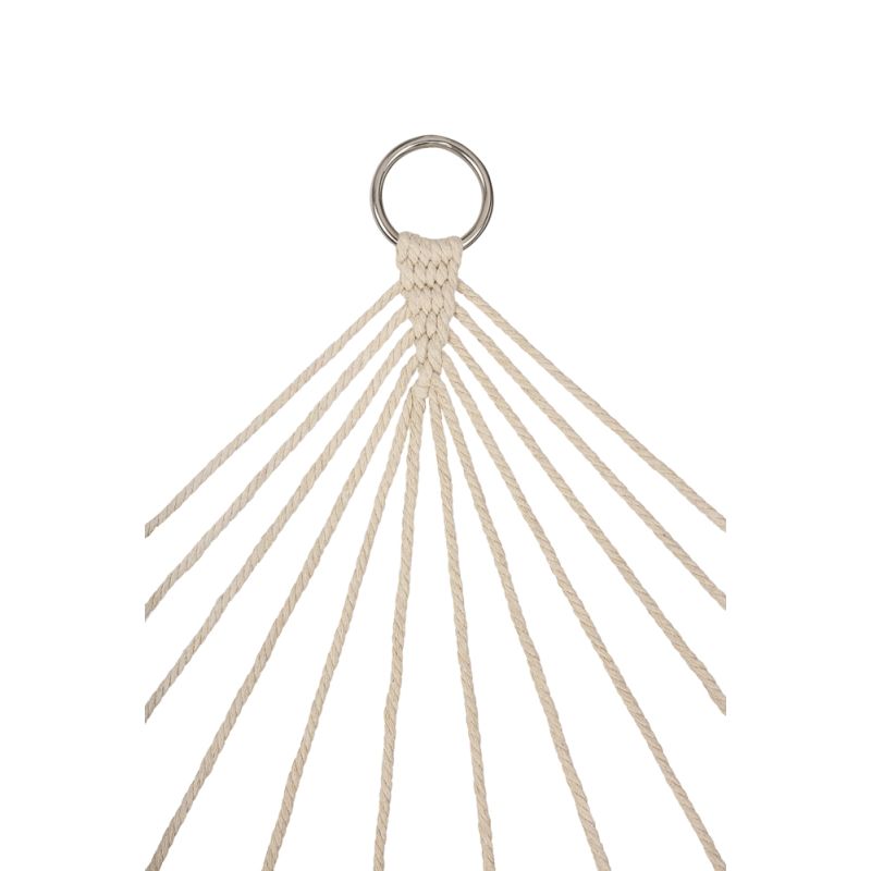 Hamak ogrodowy brazylijski boho siatka frędzle 200cm 150kg Ecru - obrazek 4