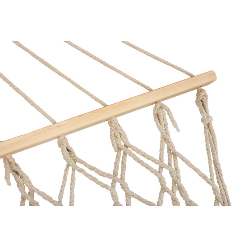 Hamak ogrodowy brazylijski boho siatka frędzle 200cm 150kg Ecru - obrazek 6