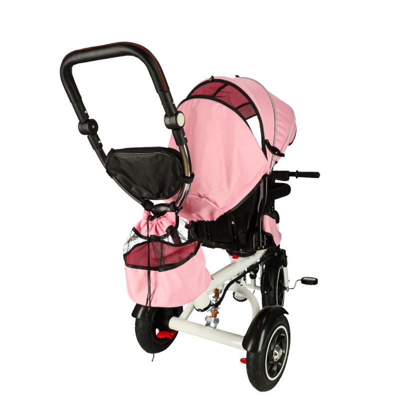 Rowerek trójkołowy Trike Fix V3 rower spacerówka 3w1 obracany 360 wolne koło różowy - obrazek 4