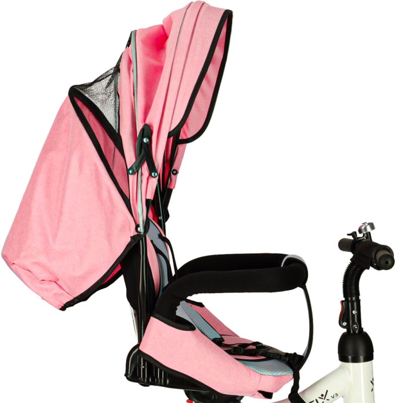 Rowerek trójkołowy Trike Fix V3 rower spacerówka 3w1 obracany 360 wolne koło różowy - obrazek 9