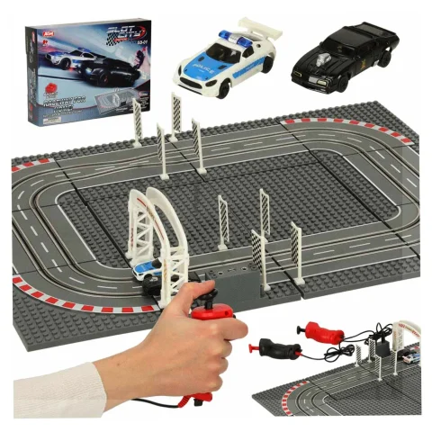 Tor samochodowy wyścigowy policyjny elektryczny + 2 auta klocki konstrukcyjne GD-01