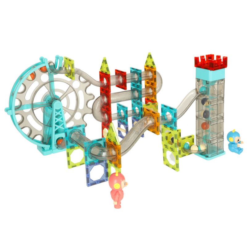 Klocki magnetyczne magnetic sticks marble tor kulkowy z dźwiękiem muzyką grający 118 elementów - obrazek 2