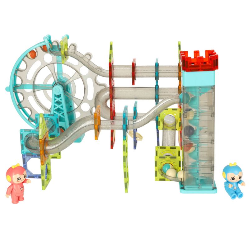 Klocki magnetyczne magnetic sticks marble tor kulkowy z dźwiękiem muzyką grający 118 elementów - obrazek 3