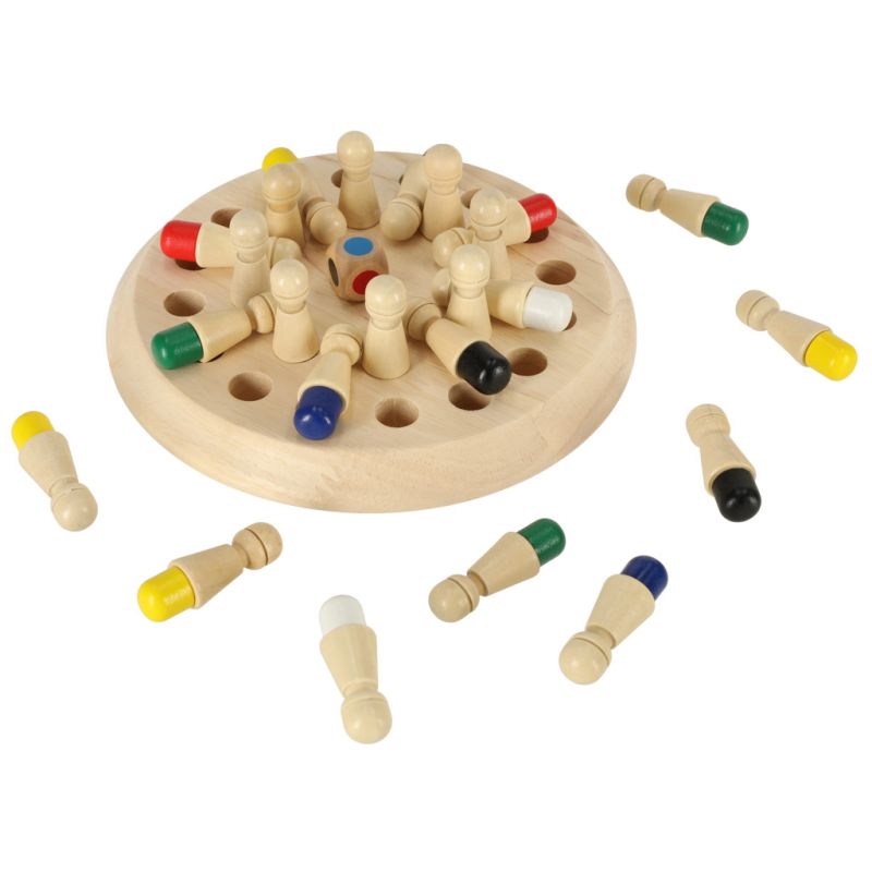 Gra logiczna pamięciowa memory chińczyk dopasuj kolory drewniana - obrazek 3