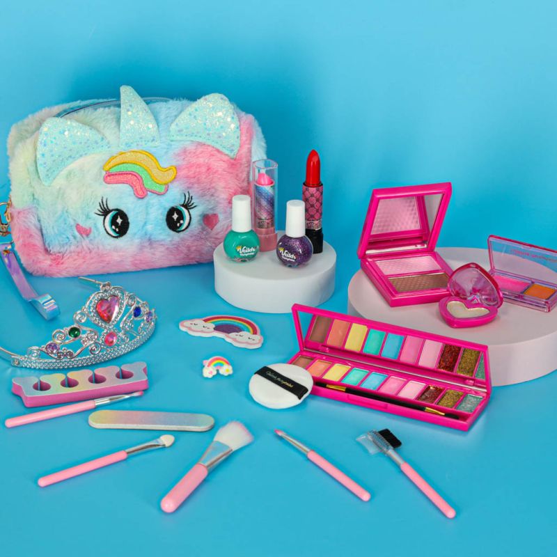 Kosmetyki do makijażu make up lakiery kosmetyczka spódniczka zestaw 22 elementy - obrazek 11