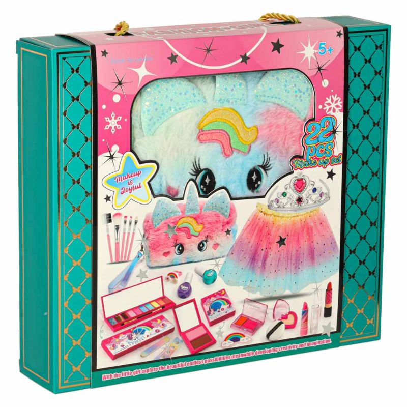 Kosmetyki do makijażu make up lakiery kosmetyczka spódniczka zestaw 22 elementy - obrazek 14