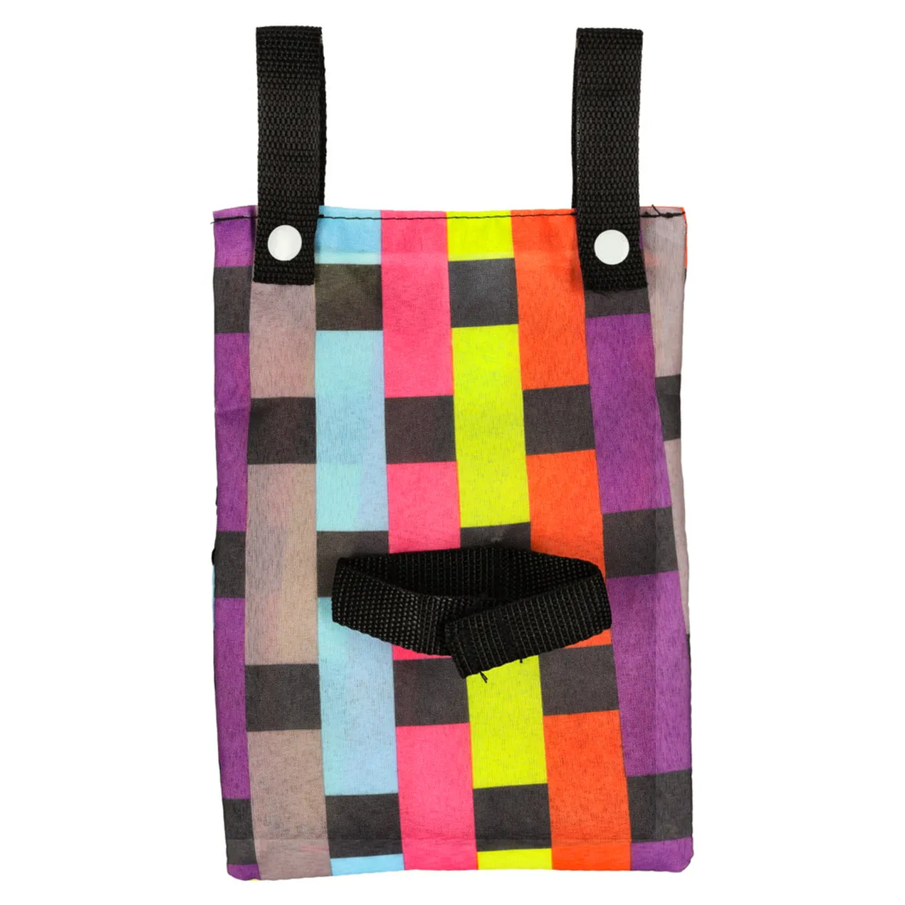 Torba na rower hulajnogę kierownicę telefon sakwa rowerowa kolorowa kratka - obrazek 5