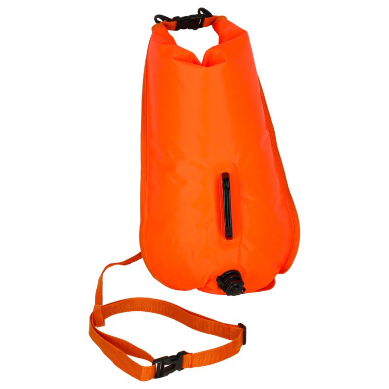 Bojka do pływania boja asekuracyjna ratunkowa pływacka sucha kieszeń gwizdek 28l - obrazek 2