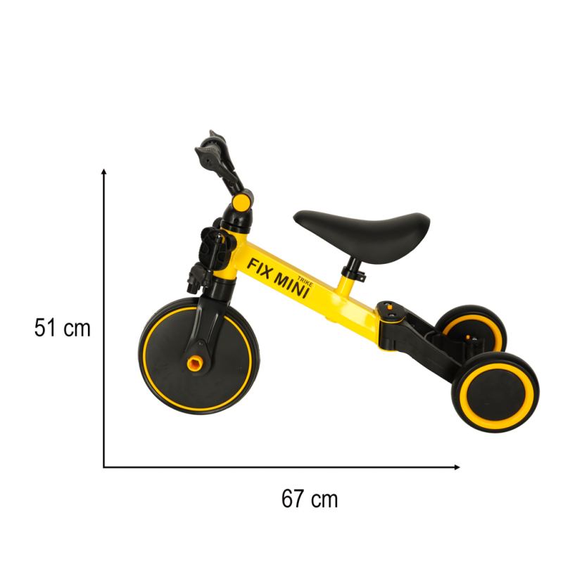 Rowerek biegowy Trike Fix Mini rower wielofunkcyjny 3w1 żółty - obrazek 14