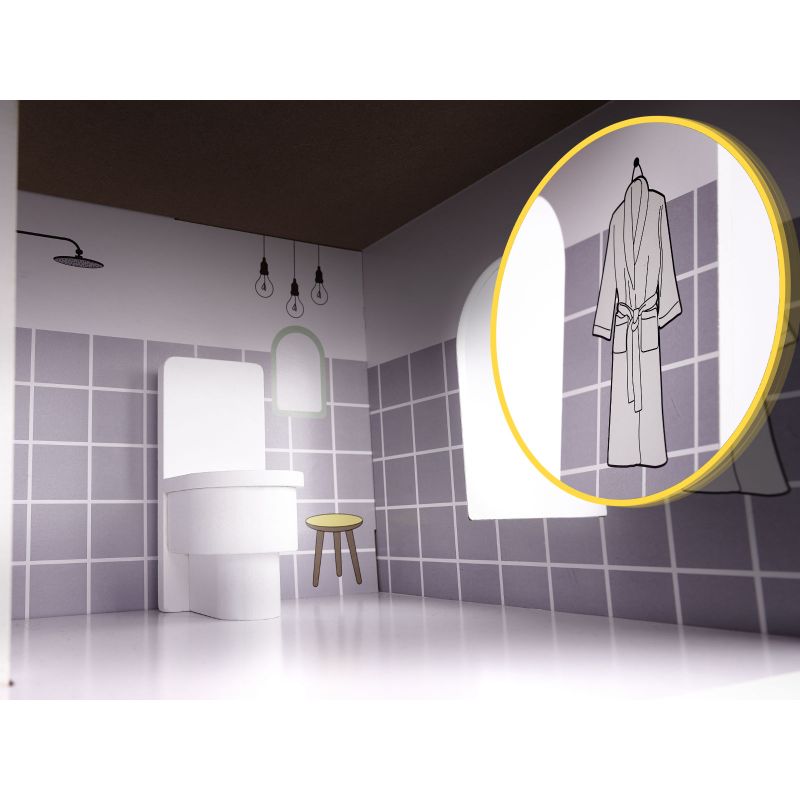 Domek dla lalek drewniany mebelki 70cm szary - obrazek 7