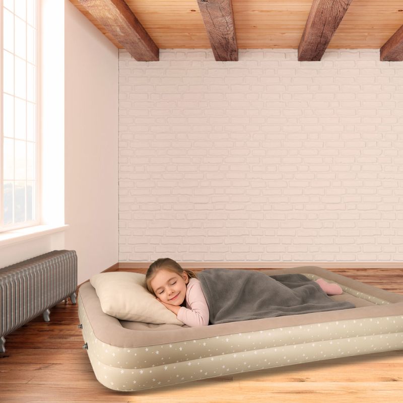 Materac dmuchany do spania dla dzieci jednoosobowy łóżko pompka - obrazek 15