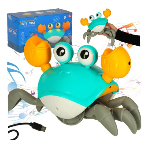 Krab uciekający pełzający czujnik interaktywna akumulator USB zielony
