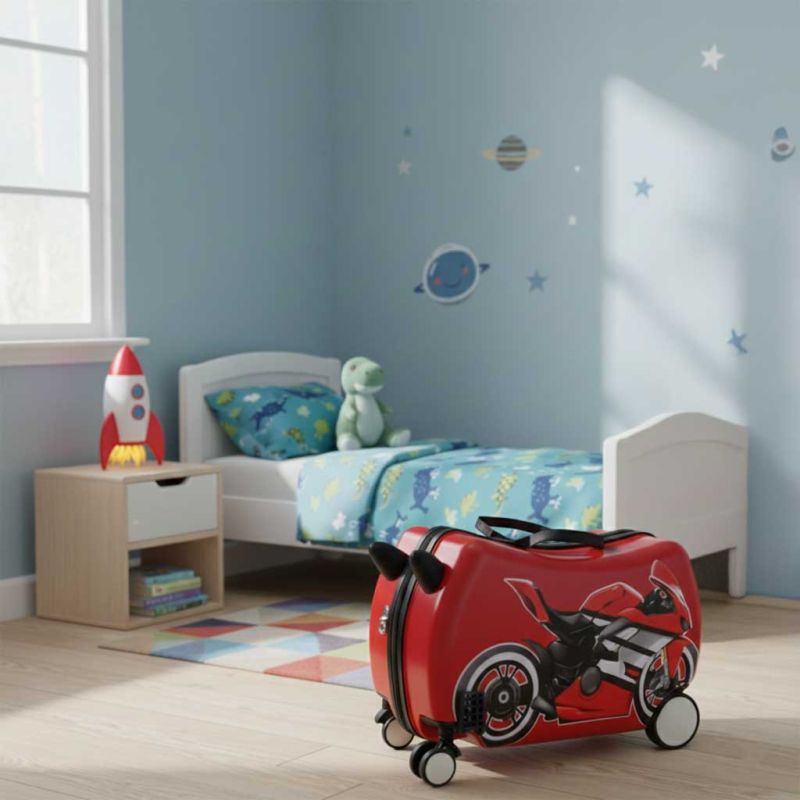 Walizka podróżna dla dzieci na kółkach bagaż podręczny motor - obrazek 12