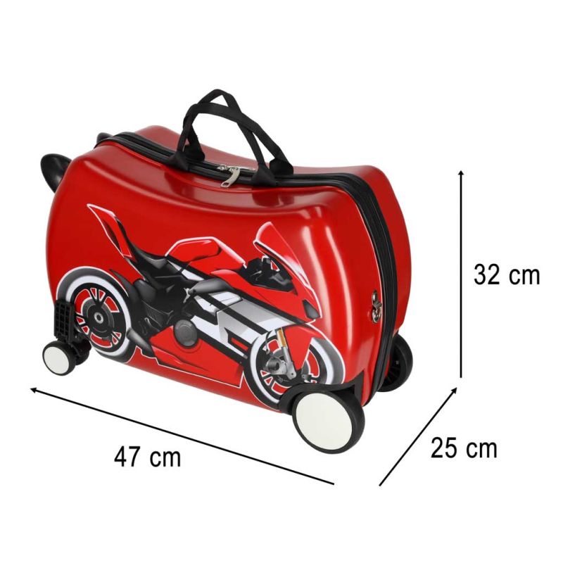 Walizka podróżna dla dzieci na kółkach bagaż podręczny motor - obrazek 13