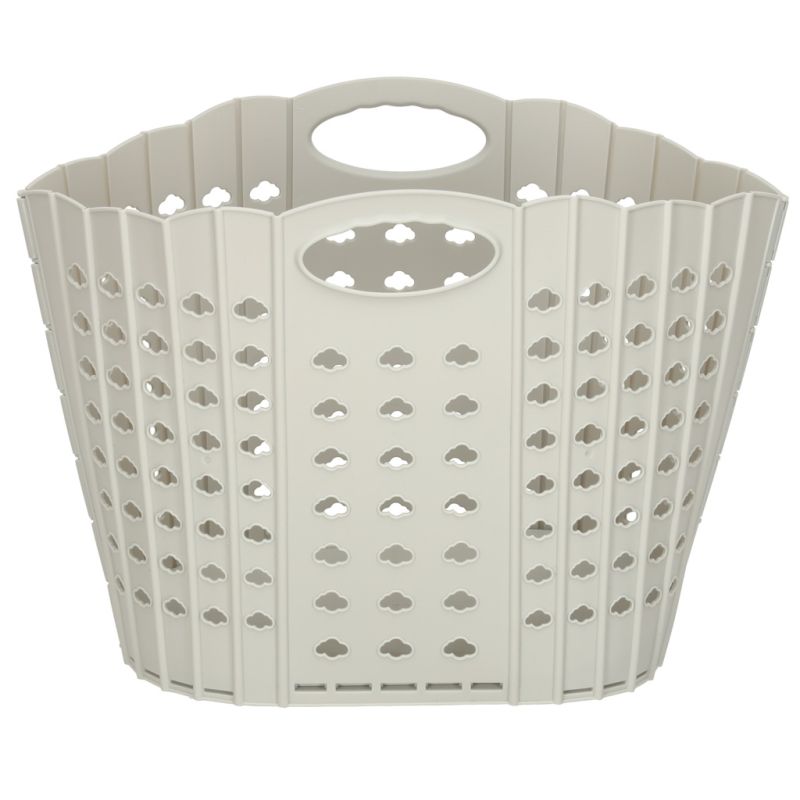 Kosz na zakupy pranie składany organizer łazienkowy z uchwytem szary - obrazek 4