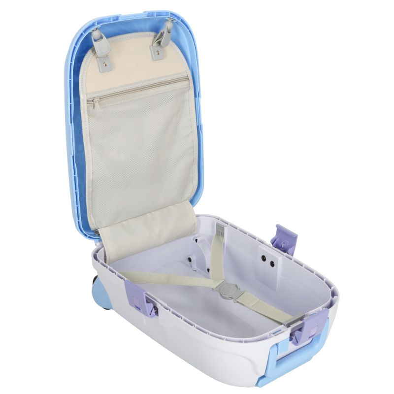 Walizka podróżna kabinowa dla dzieci na kółkach LED bagaż podręczny z imieniem niebieska - obrazek 6