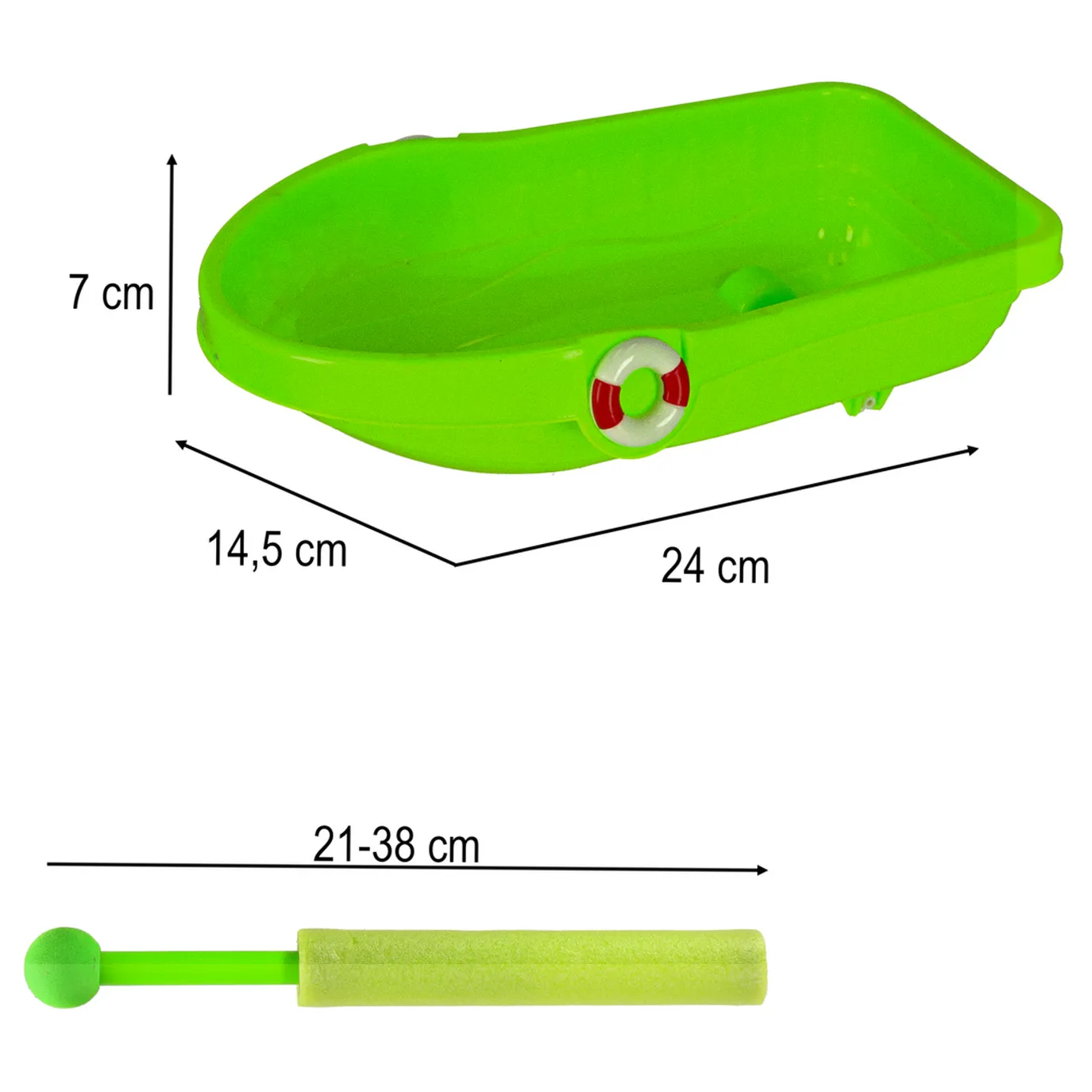 Statek łódka z akcesoriami foremkami do piasku wody foremki + sikawka strzykawka 12el. - obrazek 12