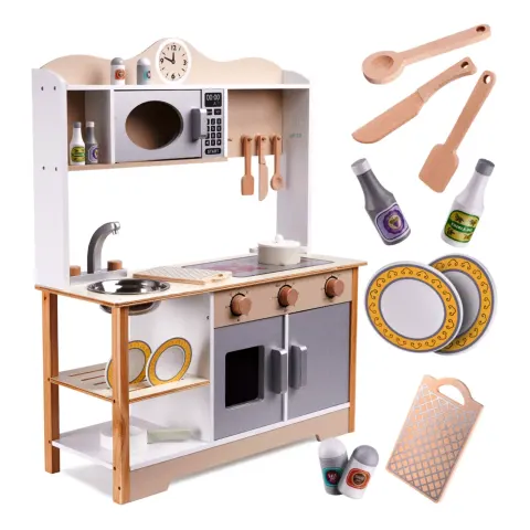 Kuchnia dla dzieci drewniana MDF LULILO KUKETO akcesoria 85cm