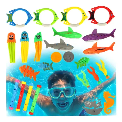 Zabawki do basenu wody do nurkowania wyławiania zestaw 27 elementów
