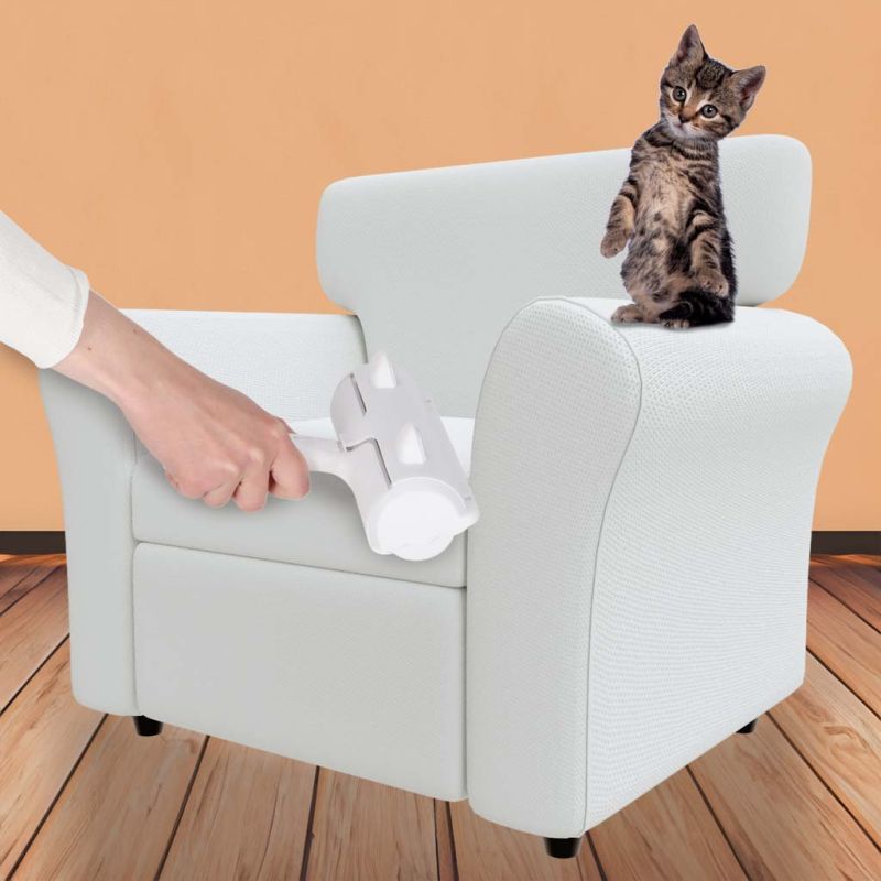 Szczotka wałek rolka do czyszczenia sierści z ubrań tapicerki biała niebieska - obrazek 8