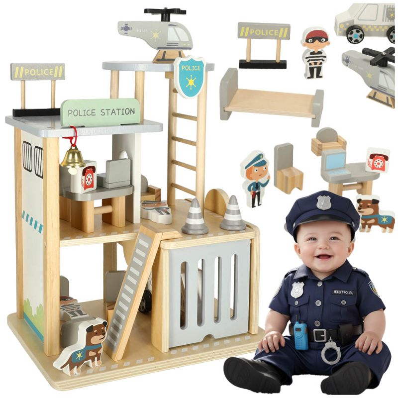 Parking drewniany garaż komisariat policji tor + radiowóz helikopter - obrazek 8