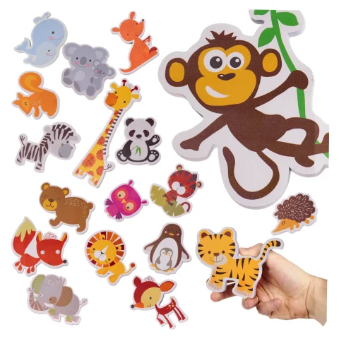 Zabawka do kąpieli wanny wodna dla dzieci naklejki piankowe zwierzątka 18 el.