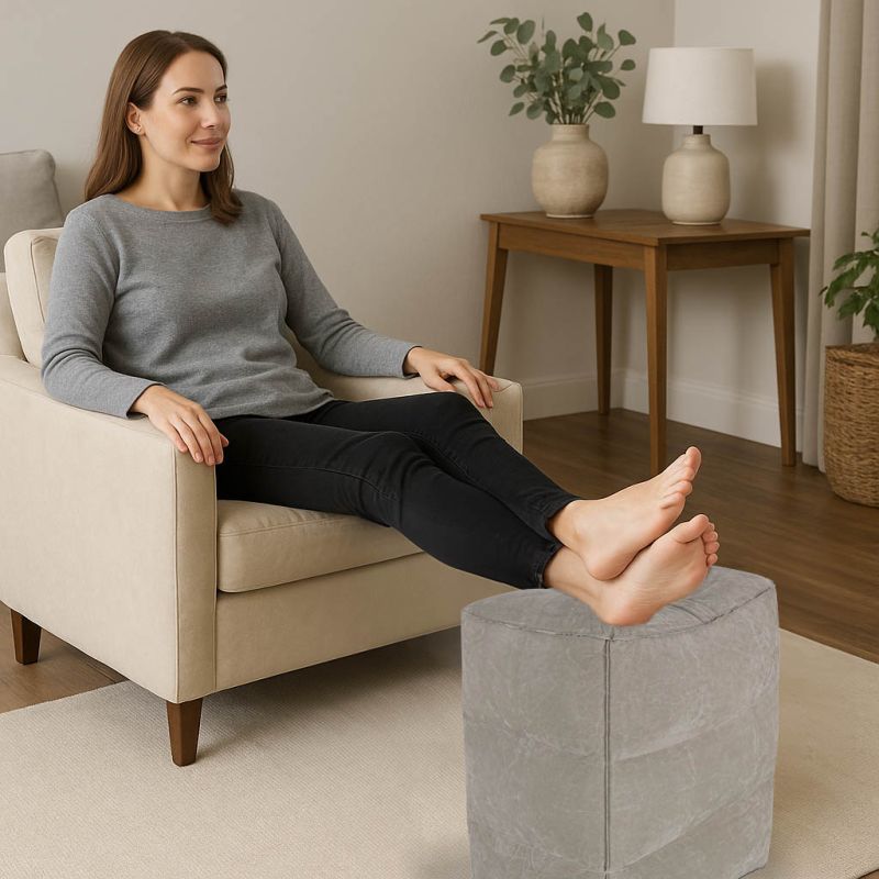 Podnóżek nadmuchiwany pod nogi puf turystyczny 3 poziomy wysokości - obrazek 11