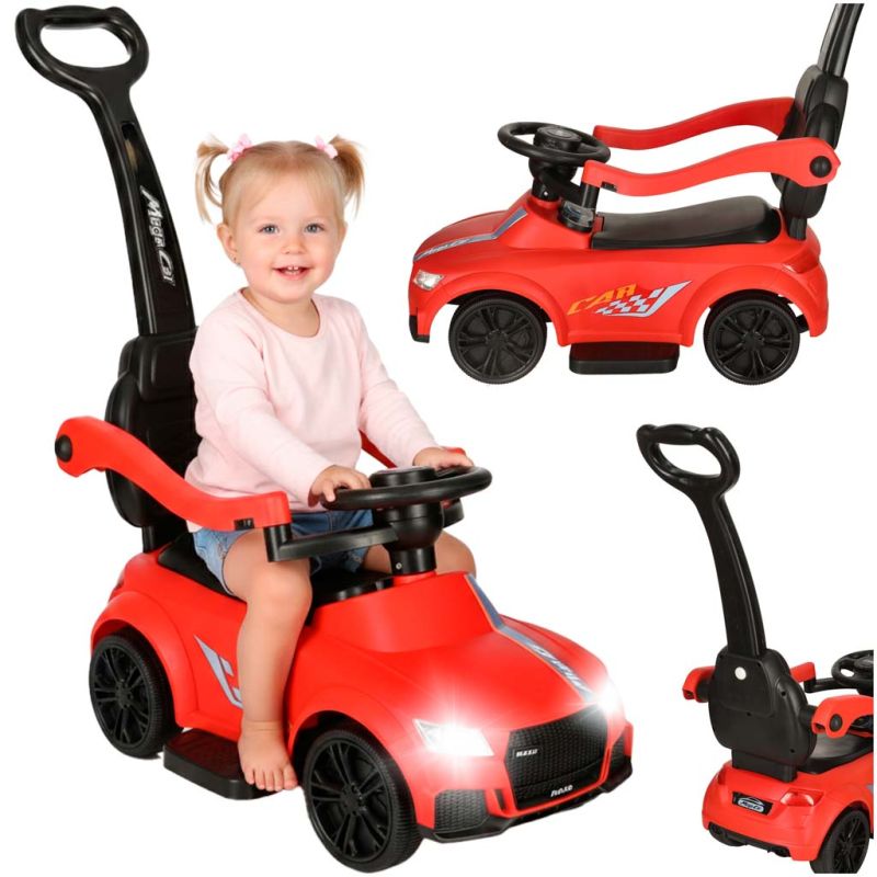 Jeździk pchacz samochód 3w1 z dźwiękiem światłami czerwony - obrazek 6