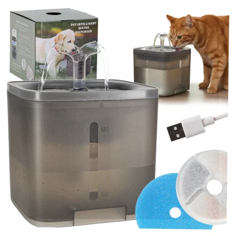 Poidełko fontanna dla psa kota zwierząt automatyczne poidło USB 2l filtr czyszczący