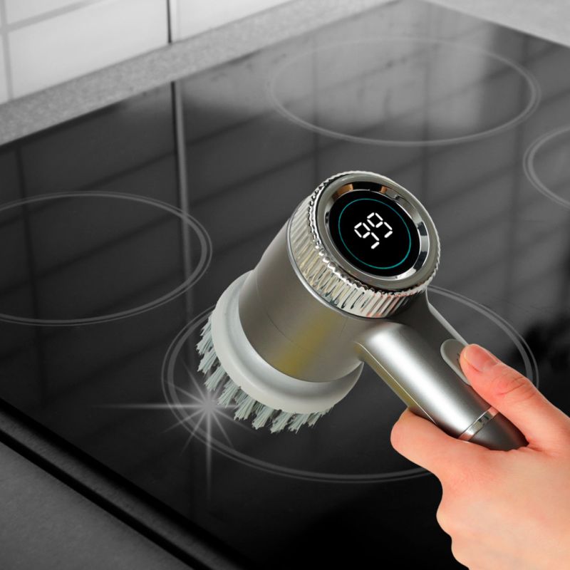 Szczotka myjka elektryczna do czyszczenia 5w1 do łazienki podłogi fug basenu LED - obrazek 15