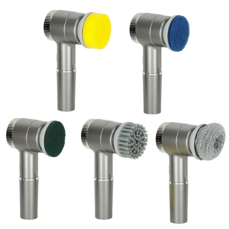 Szczotka myjka elektryczna do czyszczenia 5w1 do łazienki podłogi fug basenu LED - obrazek 9