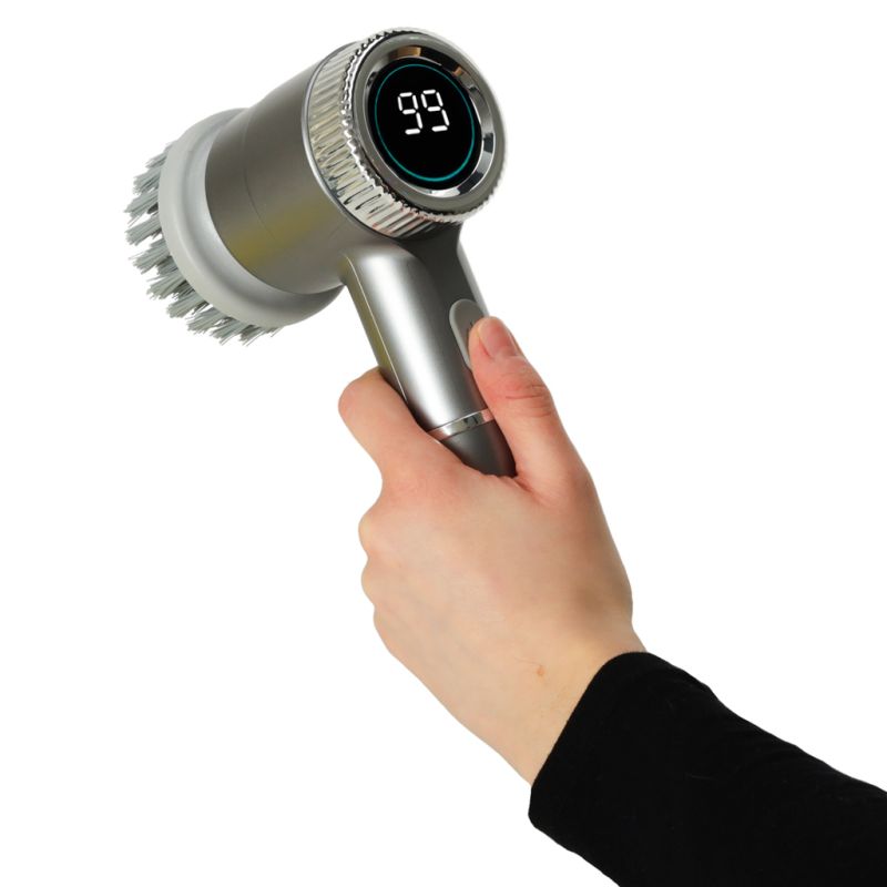 Szczotka myjka elektryczna do czyszczenia 5w1 do łazienki podłogi fug basenu LED - obrazek 10