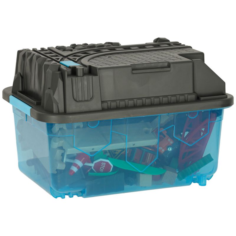 Kolejka drewniana pociąg lokomotywa plac budowy 55 elementów - obrazek 11