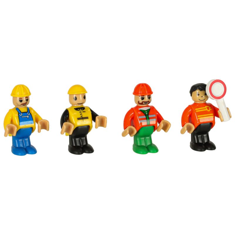 Kolejka drewniana pociąg lokomotywa plac budowy 55 elementów - obrazek 8