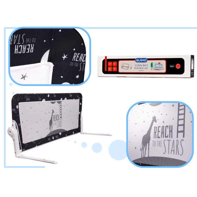 Barierka osłona ochronna do łóżka otwierana 120cm czarna - obrazek 2