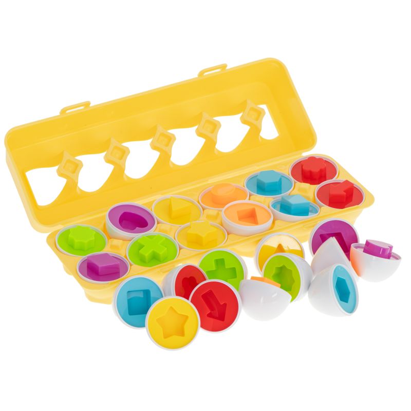 Układanka edukacyjna sorter dopasuj kształty jajka 12 sztuk - obrazek 2