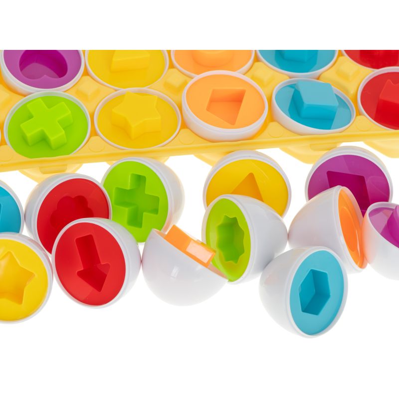 Układanka edukacyjna sorter dopasuj kształty jajka 12 sztuk - obrazek 4