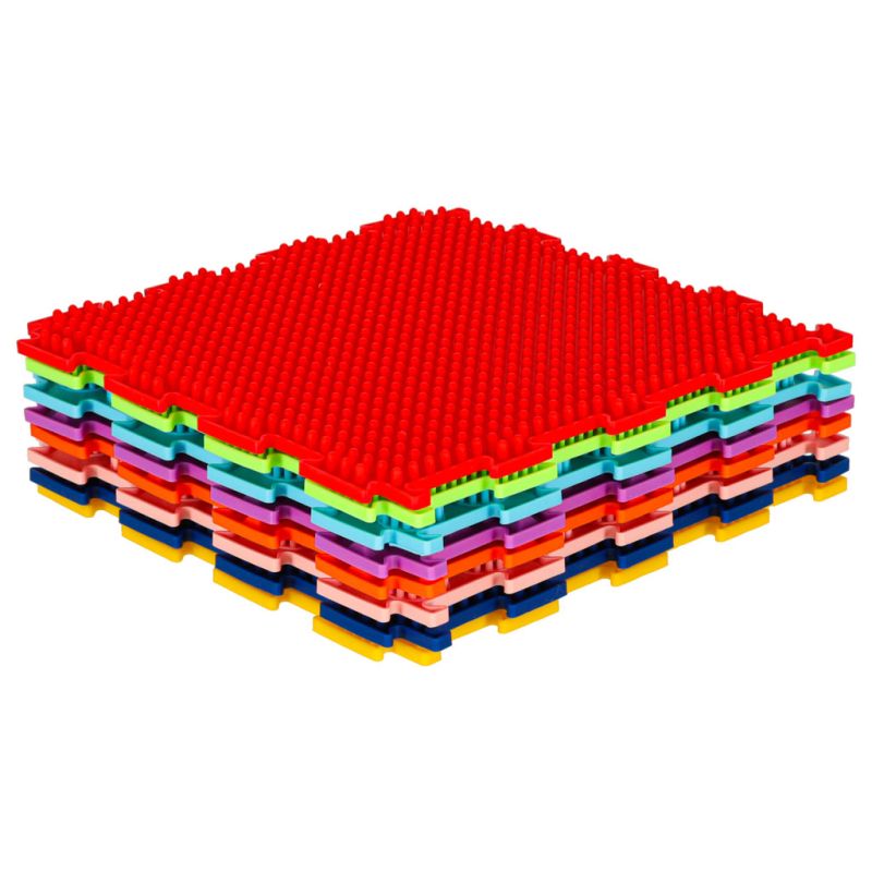 Mata sensoryczna puzzle montessori do masażu stóp 8 elementów kolorowe - obrazek 2