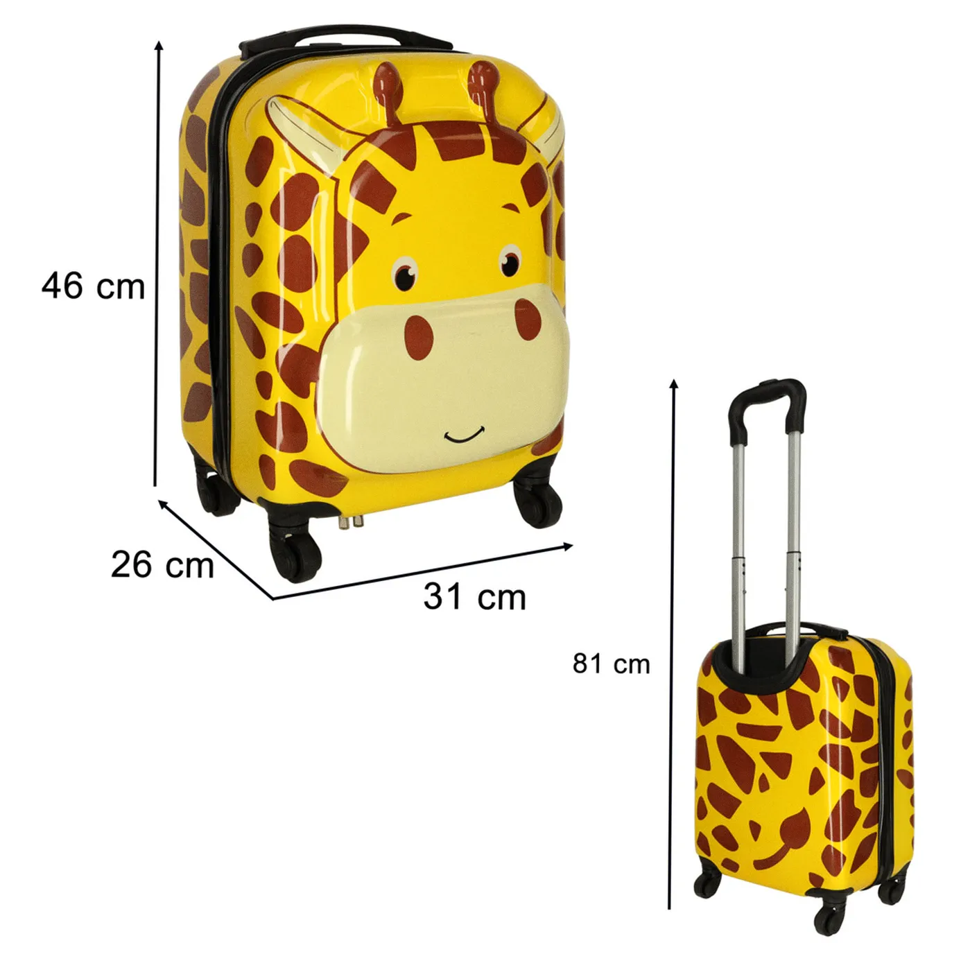 Walizka podróżna dla dzieci bagaż podręczny na kółkach żyrafa - obrazek 6
