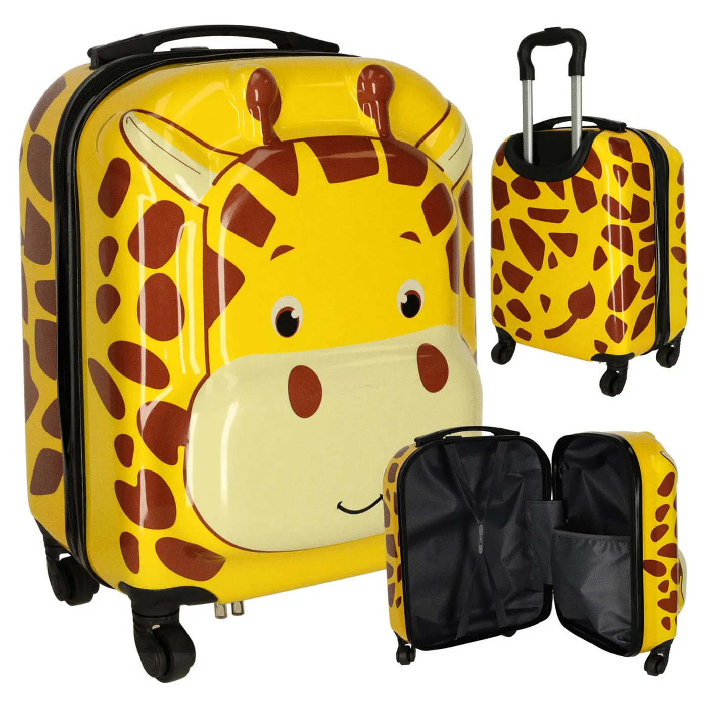 Walizka podróżna dla dzieci bagaż podręczny na kółkach żyrafa - obrazek 9
