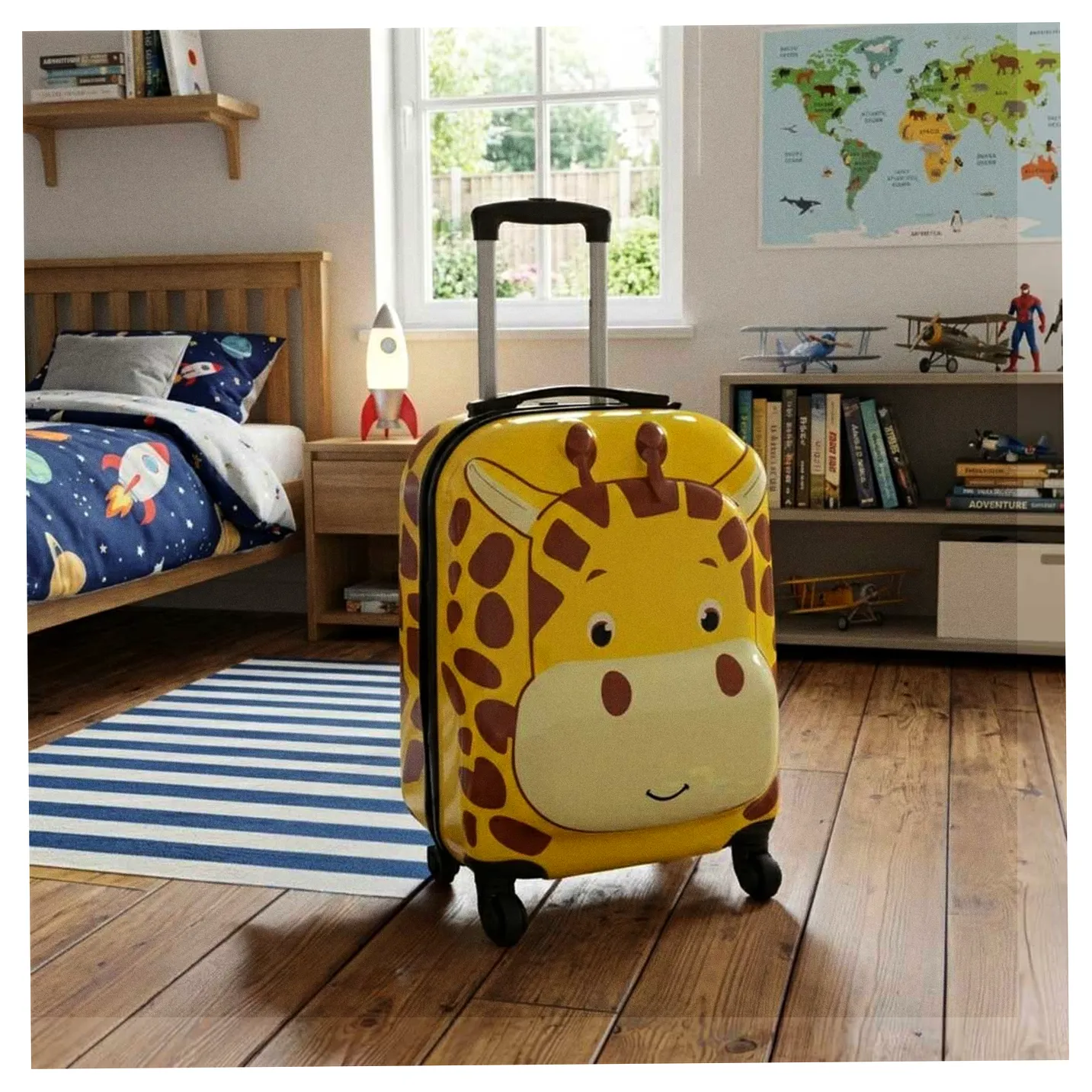 Walizka podróżna dla dzieci bagaż podręczny na kółkach żyrafa - obrazek 10