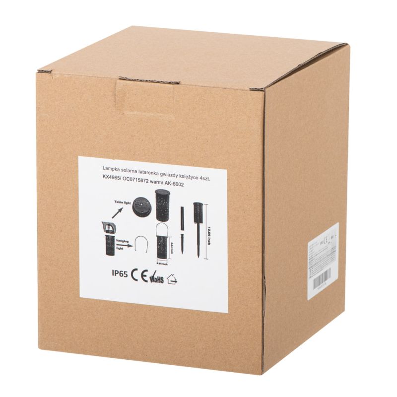 Lampa solarna ogrodowa ażurowa latarenka lampion LED czujnik zmierzchu wbijana 4szt. - obrazek 11