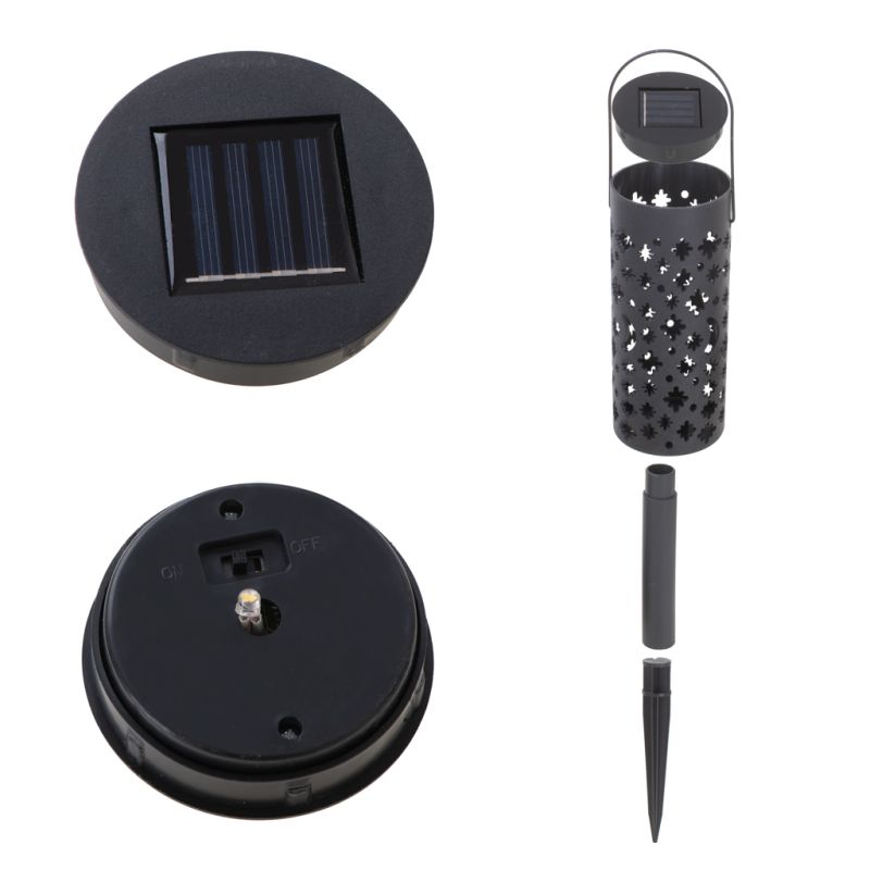 Lampa solarna ogrodowa ażurowa latarenka lampion LED czujnik zmierzchu wbijana 4szt. - obrazek 5