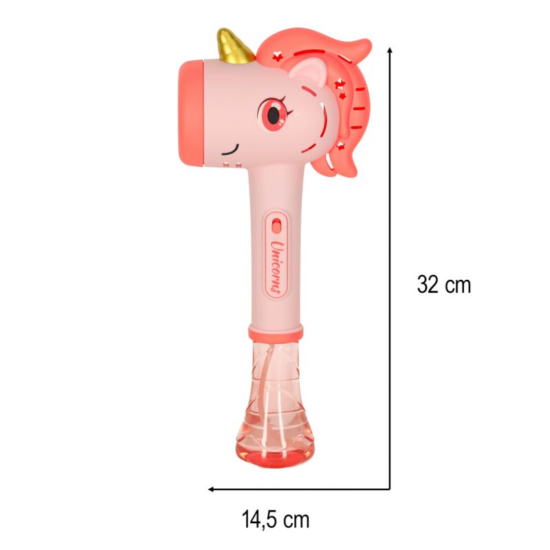 Pistolet na bańki mydlane maszyna do baniek jednorożec różdżka światło dźwięk - obrazek 9
