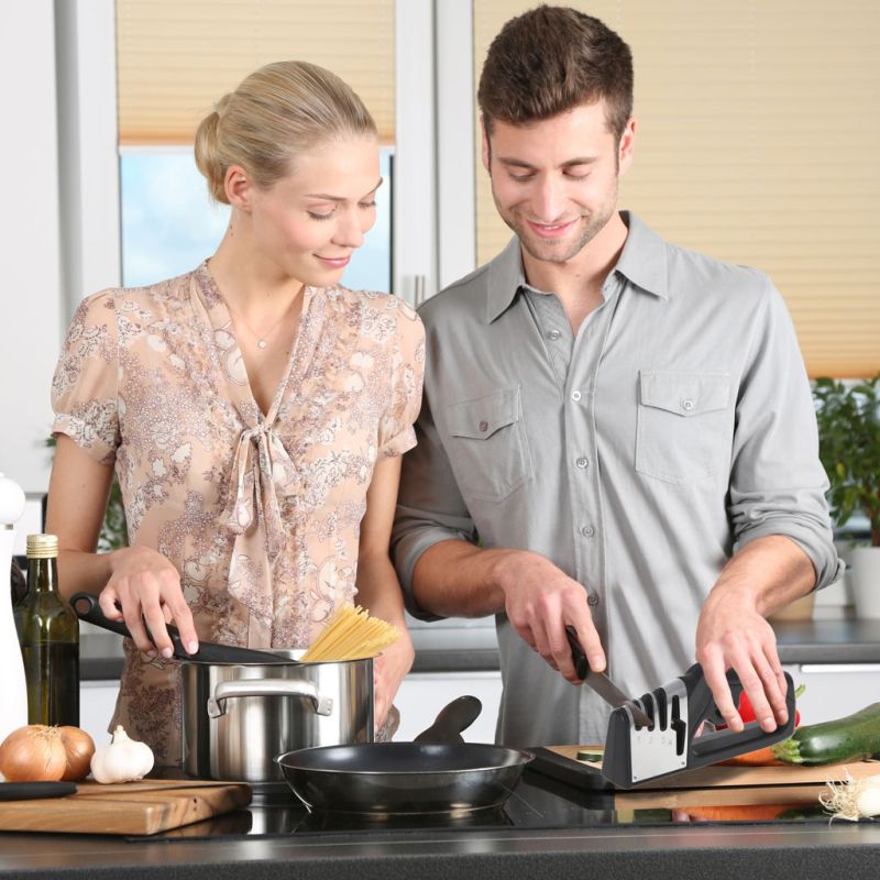 Ostrzałka do noży osełka do noży kuchennych nożyczek 4w1 diamentowa ceramiczna - obrazek 3