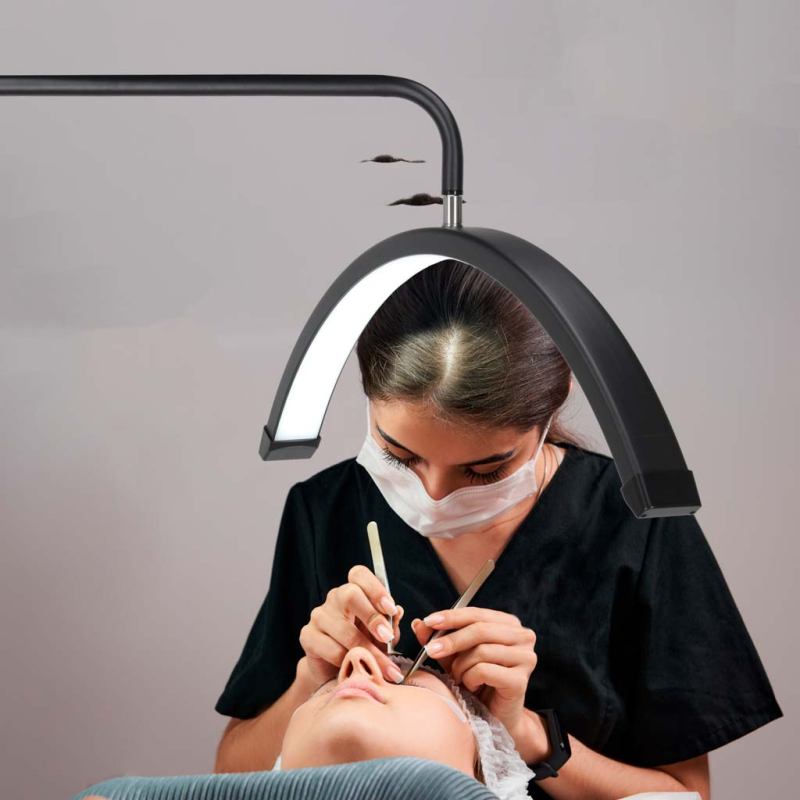 Lampa do przedłużania rzęs LED 36W regulowana kosmetyczna bezcieniowa łuk czarna - obrazek 14