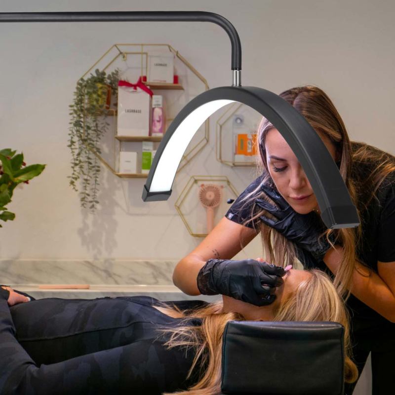 Lampa do przedłużania rzęs LED 36W regulowana kosmetyczna bezcieniowa łuk czarna - obrazek 15